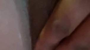 Ebony BigBootyBellex plays with her creamy pussy