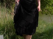 Woman in the Woods takes a foxtail butt plug in her ass, public outdoor 9/16