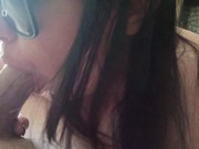 Сводная сестра делает глубокий миньет и глотает сперму 7/16