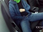 Masturbation innocent girl got on a in Uber, public play with pussy 11/16