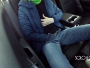 Masturbation innocent girl got on a in Uber, public play with pussy 14/16