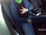 Masturbation innocent girl got on a in Uber, public play with pussy 4/16
