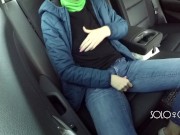 Masturbation innocent girl got on a in Uber, public play with pussy 5/16