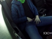 Masturbation innocent girl got on a in Uber, public play with pussy 7/16