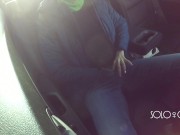 Masturbation innocent girl got on a in Uber, public play with pussy 8/16