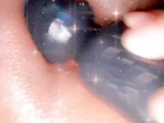 Juicy wet pussy vs vibrator