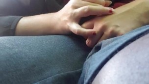 Teen sucks Dick sloppy in car and swallow part 2