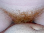 Very Hairy Ginger Bush Creampie Closeup | Red Hair Pussy Sliding Fuck POV 4/16