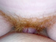 Very Hairy Ginger Bush Creampie Closeup | Red Hair Pussy Sliding Fuck POV 8/16