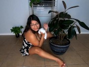 youtuber teases and cleans her rubber tree slowly mommydom 10/16