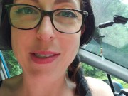 Spray Piss Out Of My Car In Fishnets. Almost Got Caught! 15/16