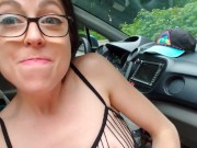 Spray Piss Out Of My Car In Fishnets. Almost Got Caught! 7/16