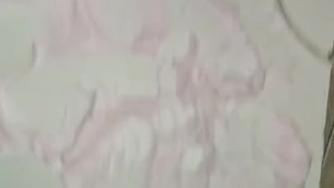 Stepping in squishy foam with sexy feet 