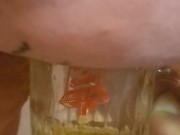 Bbw encouraged to pee more into glass 10/16
