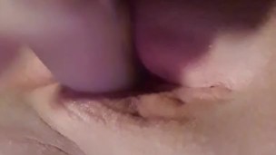 Pounding my pussy with a realistic dildo