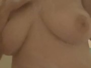 Princess playing with big soapy tits in shower