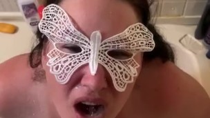 Thirsty milf drinks piss. 