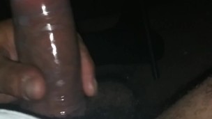 Stroking my long uncut dick