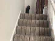 Annabel’s pussy play on the stairs 6/16