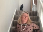 Annabel’s pussy play on the stairs 9/16