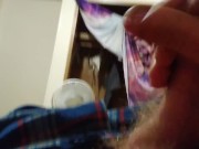 White boy wakes up and strokes his dick