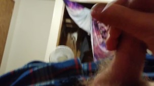 White boy wakes up and strokes his dick