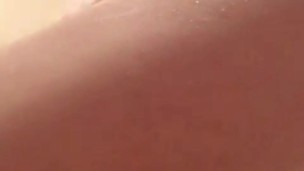 Babe playing with tight pussy in bath 