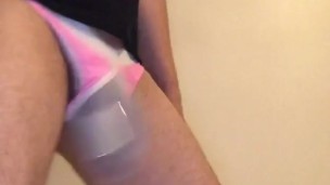 My SnapChat Video' 14 ** SWINGING my BULGE in See Through Underwear **