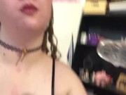18-year-old Virgin Dildo Blowjob and Titty Fuck