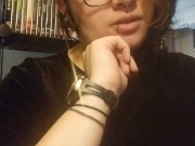 JOI goth girl wearing a dress fully clothed 