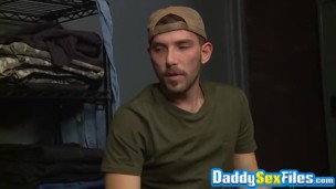 Mature studs performing a threesome with blowing and doggy