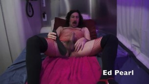 Slutty Sissy Tortures Balls and Fucks His Own Ass With Facial