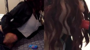Masturbation and Blowjob to a toy