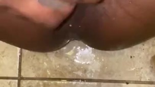 Bored so I shoved ice in pussy