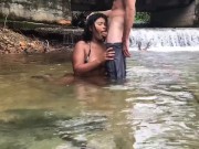 Thai teen fuck in the river, Nature, Blowjob, 2/16