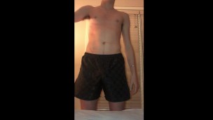 19 year old hairy college guy strips and jerks