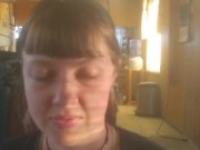 Teen Amateur  with sucks massive older cock swallows Lavender Joy 1/16