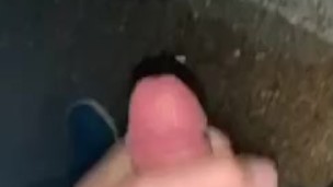 Parking lot jerk and cum