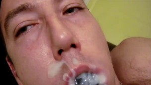 Cumpilation of self facial on my mouthguards and fetish sports gear
