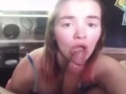 POV surprise cumshot and extreme blowjob  6/16