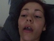 Sexy mama licking juices from previous video
