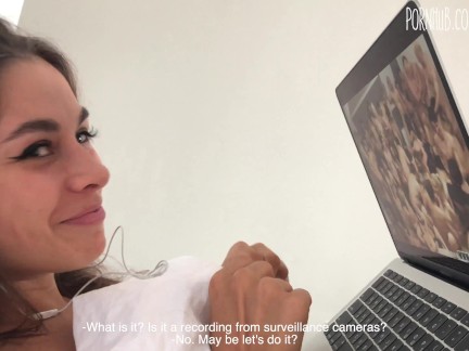girl with big tits fucked a guy after watching porn
