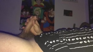 Stroking my uncut dick again 