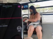 Stranger controls my vibrator till I squirt on the bus+then steals my thong 8/16