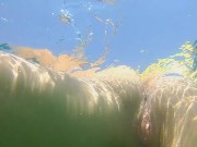 Underwater PUSSY PLAY at Public Beach # FUN from Risky Public Exhibitionism 12/16