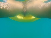 Underwater PUSSY PLAY at Public Beach # FUN from Risky Public Exhibitionism 13/16