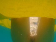 Underwater PUSSY PLAY at Public Beach # FUN from Risky Public Exhibitionism 2/16
