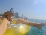 Underwater PUSSY PLAY at Public Beach # FUN from Risky Public Exhibitionism 4/16