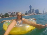 Underwater PUSSY PLAY at Public Beach # FUN from Risky Public Exhibitionism 5/16