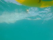 Underwater PUSSY PLAY at Public Beach # FUN from Risky Public Exhibitionism 8/16